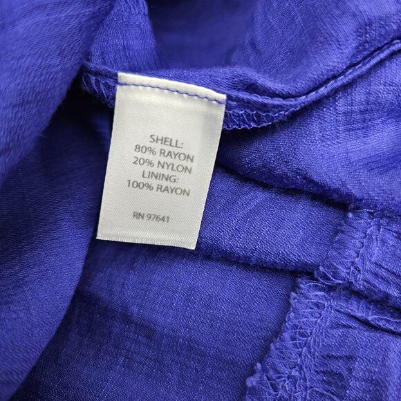 J.Jill Tiered Sleeveless Boho Cottage Flowy Maxi Sundress Royal Purple Size L - Picture 6 of 11